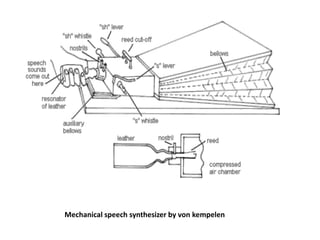 Mechanical speech synthesizer by von kempelen
 