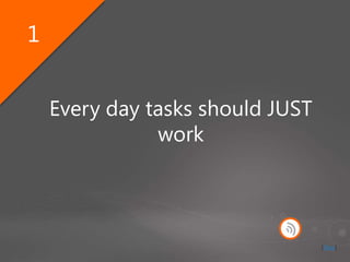 Every day tasks should JUST
work
1
[Stop]
 