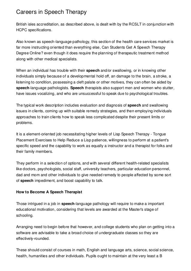 How To Become A Speech Therapist >> Careers In Speech Therapy How To Become A Speech Therapist >> Careers In Speech Therapy