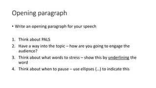 Speech writing PPT | PPT