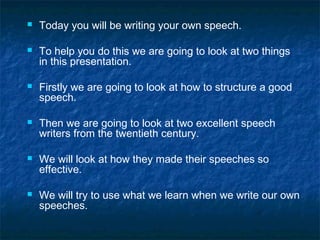 good things to write a speech about