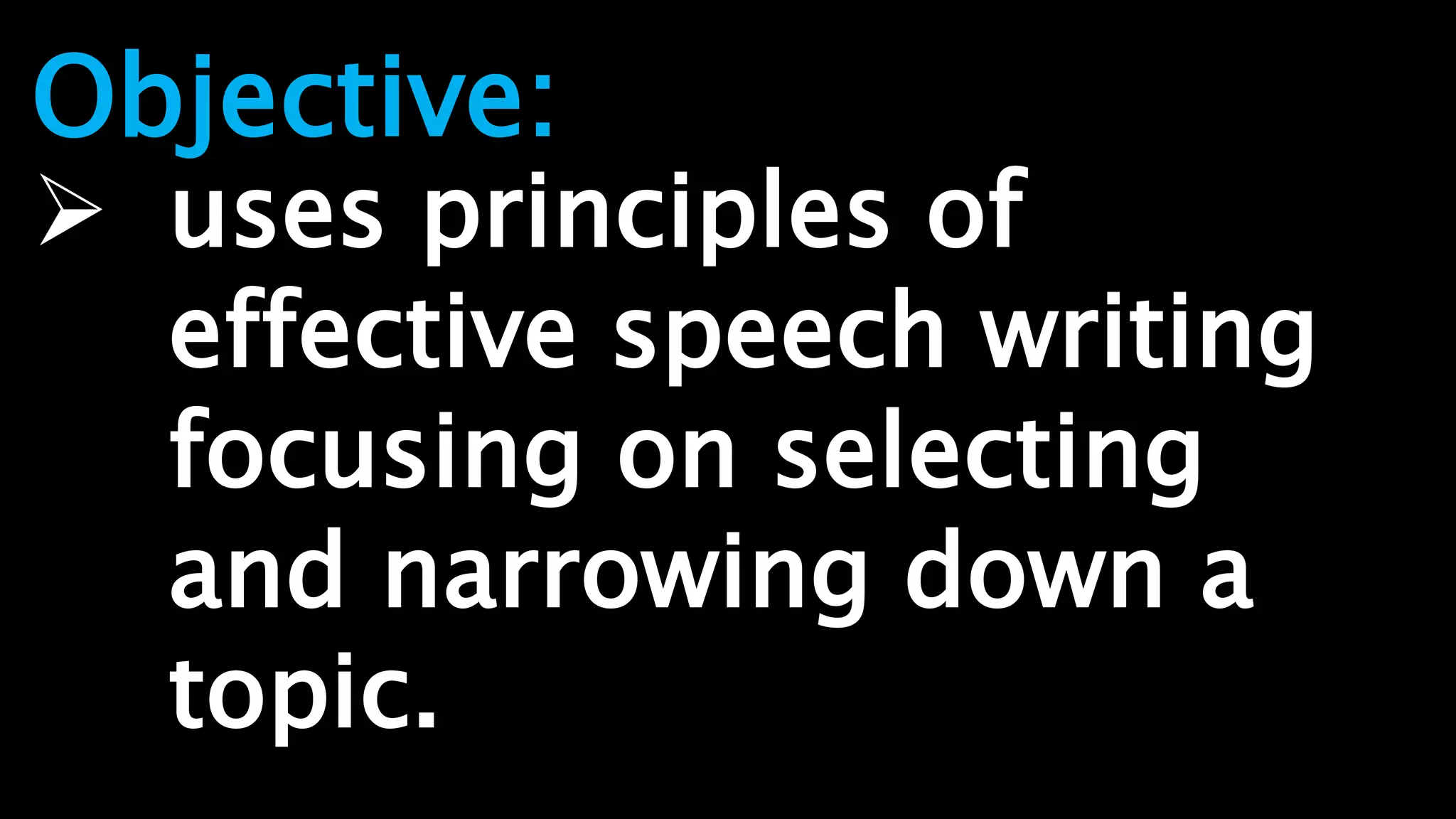 Speech Writing Selecting Topic Pptx