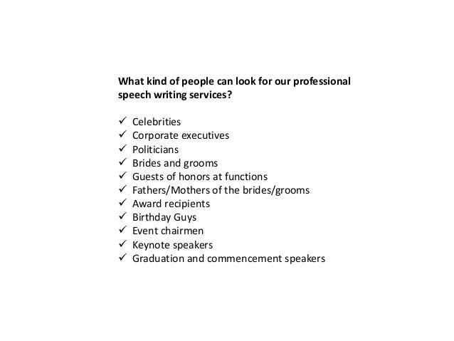 Professional speech writing services