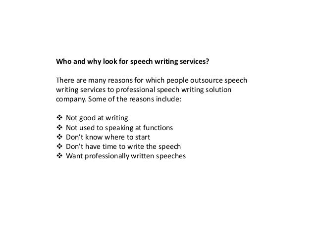 Speech writing services