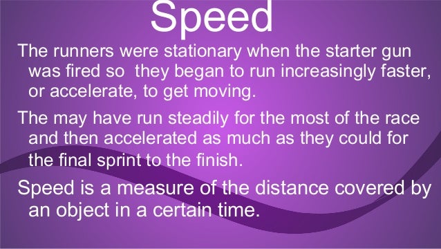 Physics - Speed chapter explained in a easy way for children