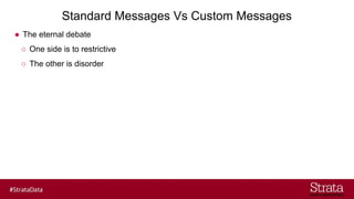 Standard Messages Vs Custom Messages
● The eternal debate
○ One side is to restrictive
○ The other is disorder
 