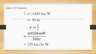Speed and Velocity Science_Grade - Seven | PPTX