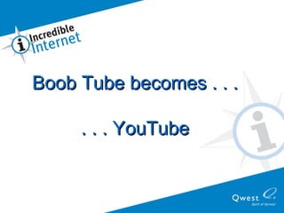 Boob Tube becomes . . . . . . YouTube 