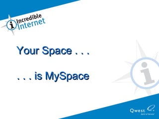 Your Space . . . . . . is MySpace 