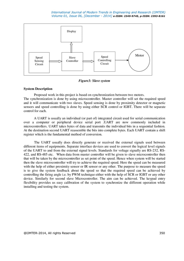 SPEED SYNCHRONIZATION OF MASTER –SLAVE D.C. MOTORS USING ...