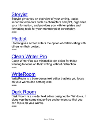 Speed Writing Script Speed Writing Guide - How To Increase Speed Writing | PDF