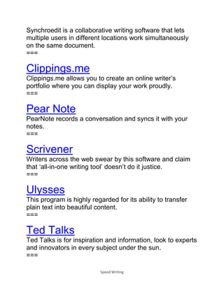 Speed Writing Script Speed Writing Guide - How To Increase Speed Writing | PDF