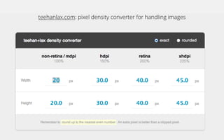 teehanlax.com: pixel density converter for handling images
 