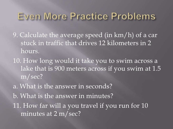 Speed and velocity practice