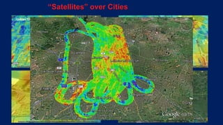 Led by the UK Space Agency
Delivered in collaboration with the Satellite Applications Catapult
Disclaimer: University of Leicester and Geospatial Insight Ltd is responsible for the information contained in the presentation. Views expressed do not necessarily reflect those of the SSGP and UKSA
“Satellites” over Cities
Urban Traffic Emissions Motorway Junction Emissions
Car Park Emissions Industry & Airport Emissions
 