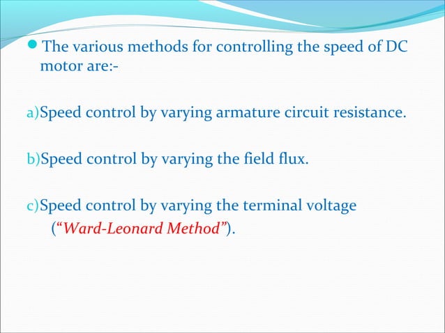 Speed control Of DC Machines
