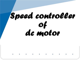 Speed controller of dc motor