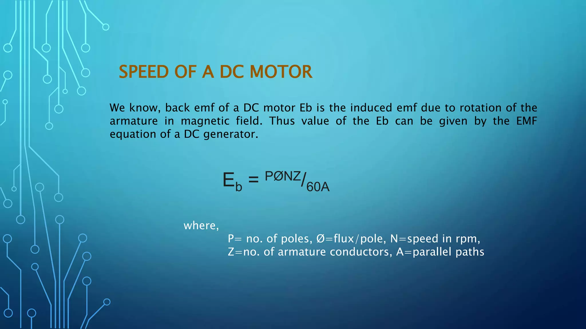 Speed control of dc motor PPT