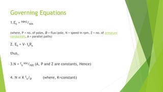 Speed Control Equation Speed control of DC motor | PDF