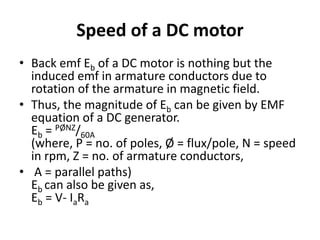 Speed control of dc motor | PPTX