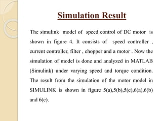 Speed control of dc motor using chopper | PPTX