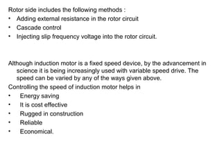Speed control of Induction motors | PPT