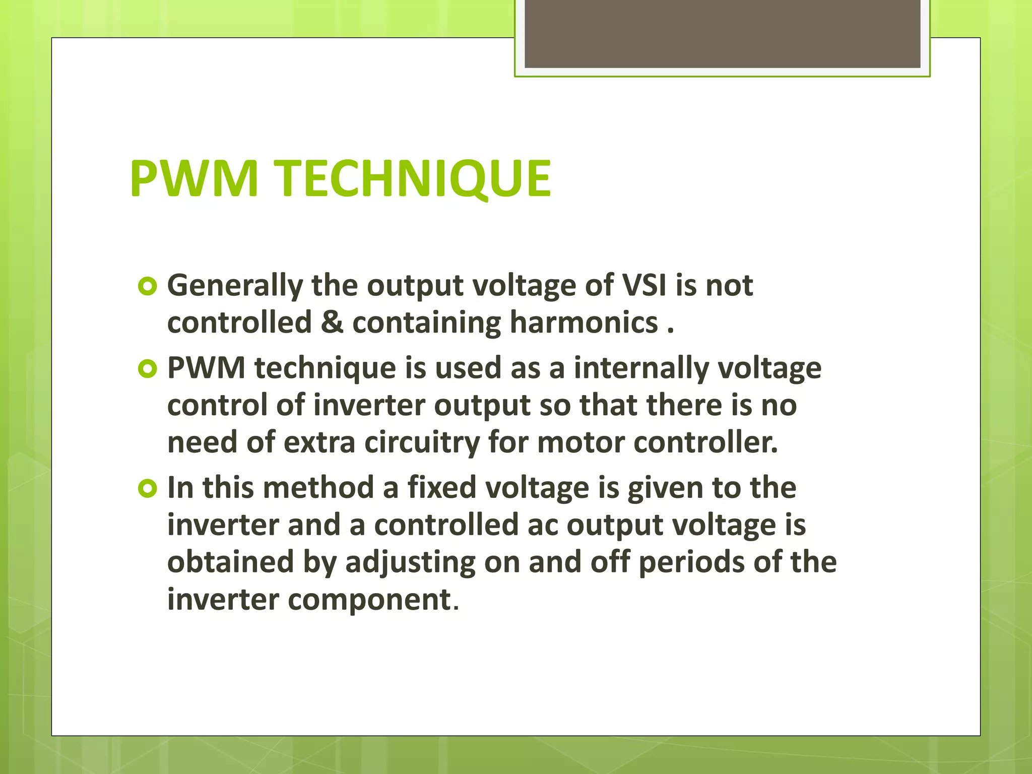 Speed control of single phase induction motor with variable frequency ...