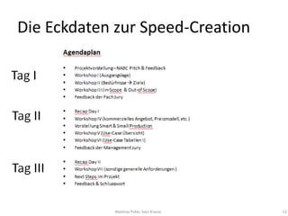Die Eckdaten zur Speed-Creation




             Matthias Pohle, Sven Krause   13
 