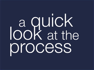 quick
    a
look at the
process  
              
 