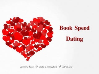Book Speed
Dating
choose a book  make a connection  fall in love
 
