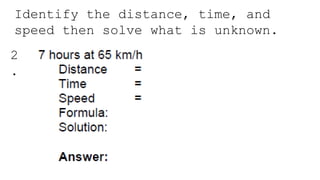 Speed, Distance and Time for Grade 6 Learners | PPTX