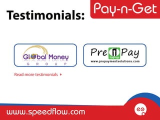 Testimonials:



 Read more testimonials




www.speedflow.com
 