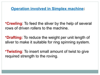 Comprehensive Overview of Simplex/Roving Frame and Speed Frame ...