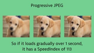 Progressive JPEG
So if it loads gradually over 1 second,
it has a SpeedIndex of 113
 