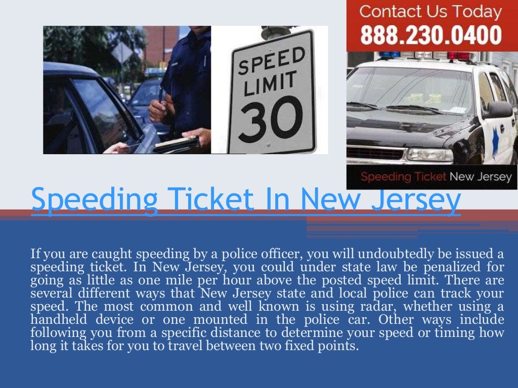Speeding ticket in new jersey