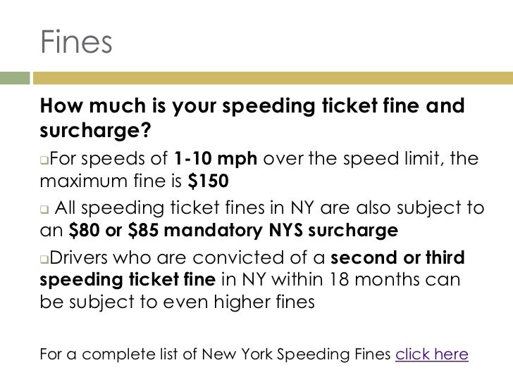 New York Speeding Ticket Information