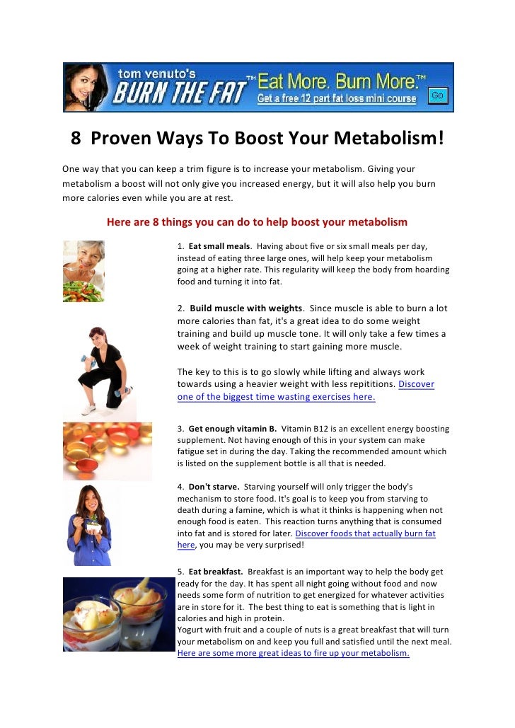 Speeding up metabolism