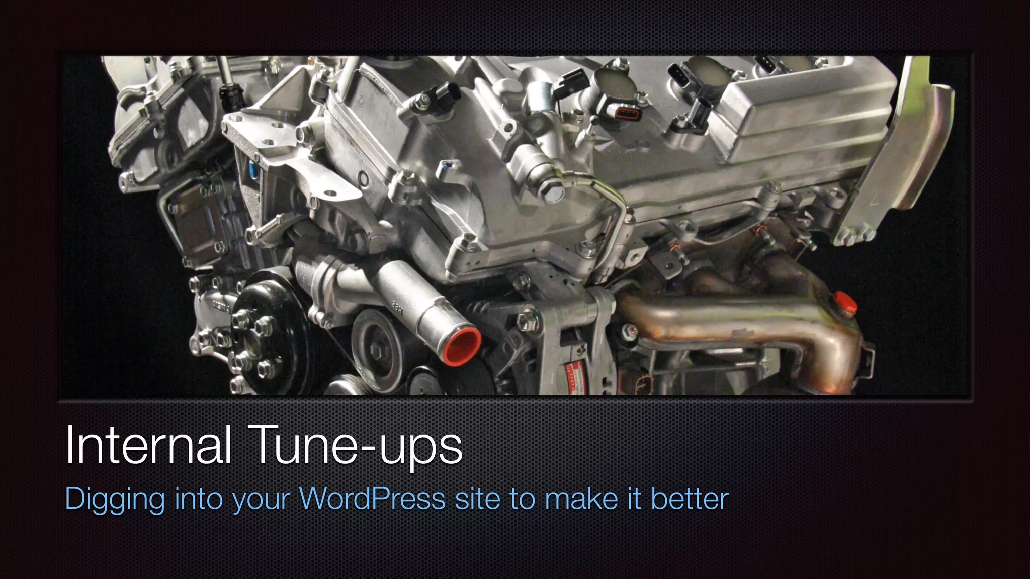 Internal Tune-ups
Digging into your WordPress site to make it better
 