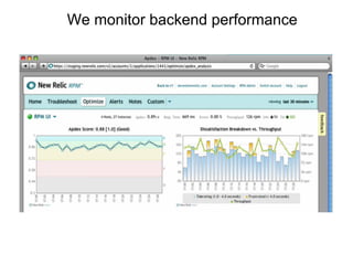 We monitor backend performance
 