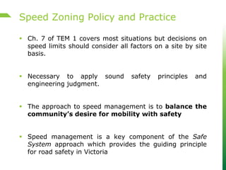 Speed management & setting speed limits amy stebbing | PDF