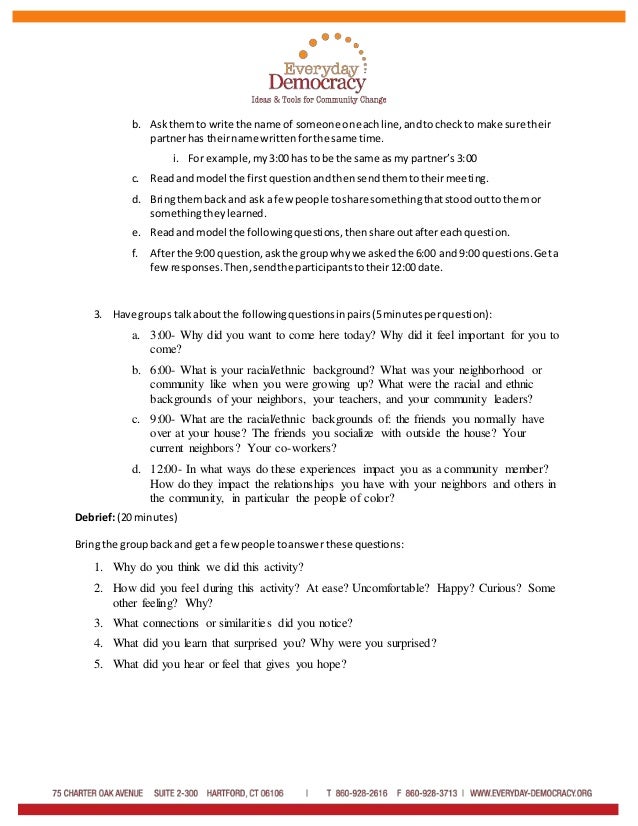 Speed Meeting Activity for Communities Addressing Racism Slide 2