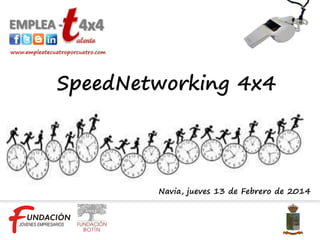 www.empleatecuatroporcuatro.com

SpeedNetworking 4x4

Navia, jueves 13 de Febrero de 2014

 