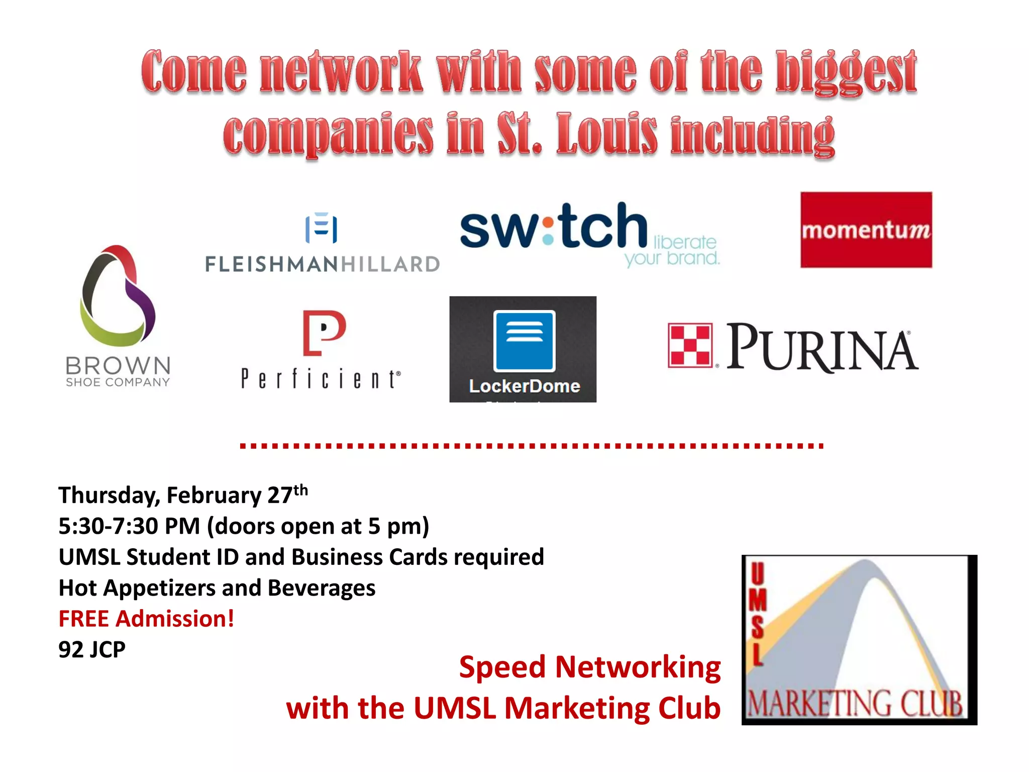 Speed networking flyer UMSL PPT