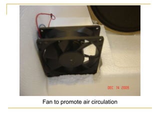 Fan to promote air circulation
 