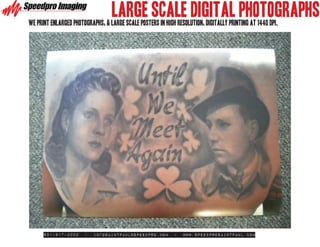 LARGE SCALE DIGITAL PHOTOGRAPHS
we print enlarged photographs, & large scale POSTERs in high resolution, digitally printing at 1440 dpi.




      651-917-3000     -   infosaintpaul@speedpro.com       -   www.SpeedproSaintPaul.com
 