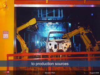 to production sourcesElevator PitchAugust 2009