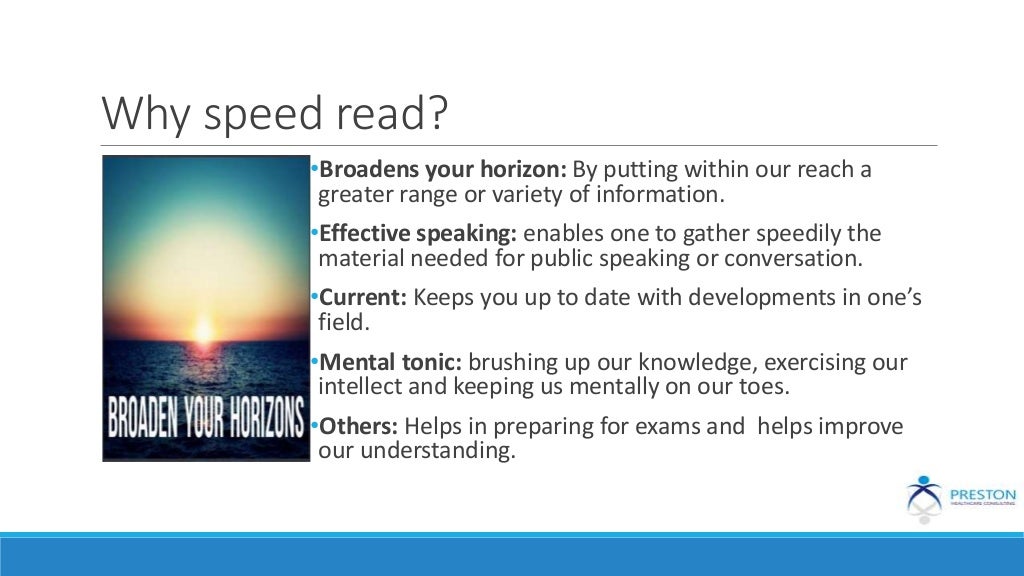 Speed reading