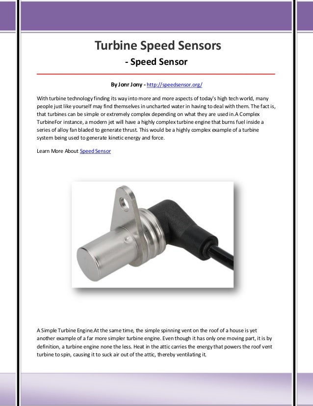 Speed sensor