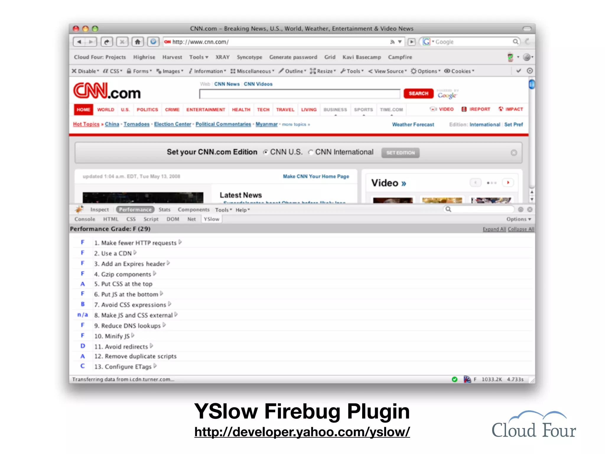 YSlow Firebug Plugin
http://developer.yahoo.com/yslow/
 