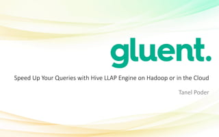 Speed Up Your Queries with Hive LLAP Engine on Hadoop or in the Cloud
Tanel Poder
 